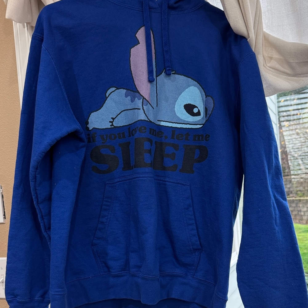 Blue Hoodie with Cartoon Graphic
